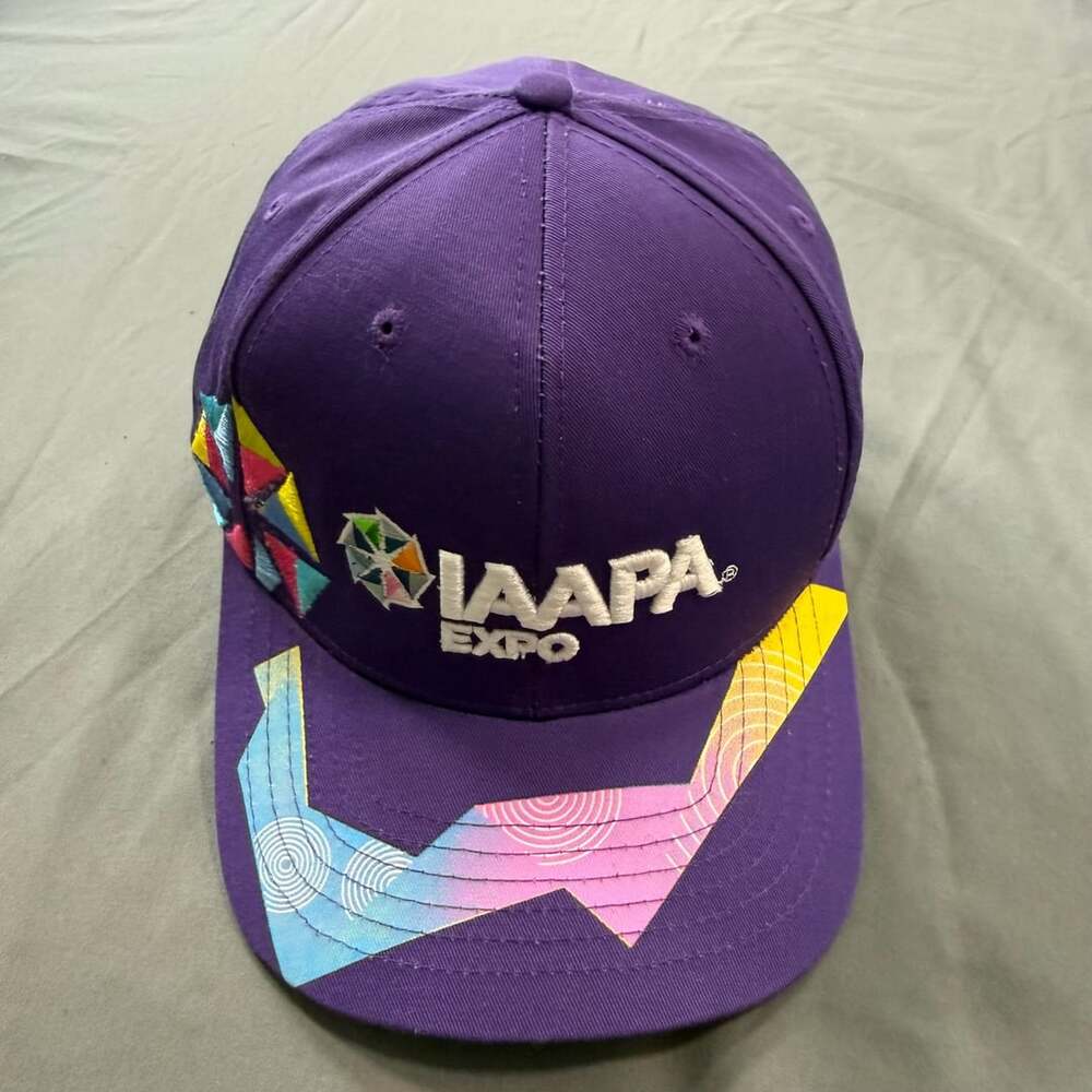 IAAPA Expo Chestnut Purple Strapback Hat Theme Park Attractions Graphic Cap